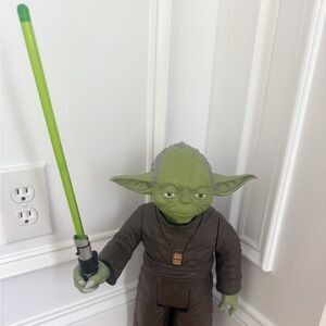Star Wars Yoda Action Figure with Green Lightsaber